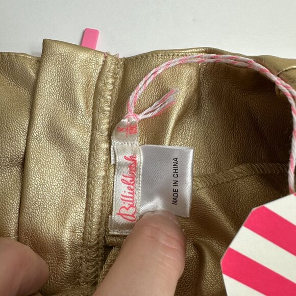 New! Billieblush Gold Faux Leather Dress - Picture 5 of 7